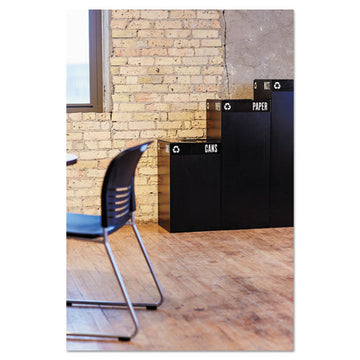 Safco® Public Square Plastic-recycling Container, Square, Steel, 25 Gal, Black freeshipping - TVN Wholesale